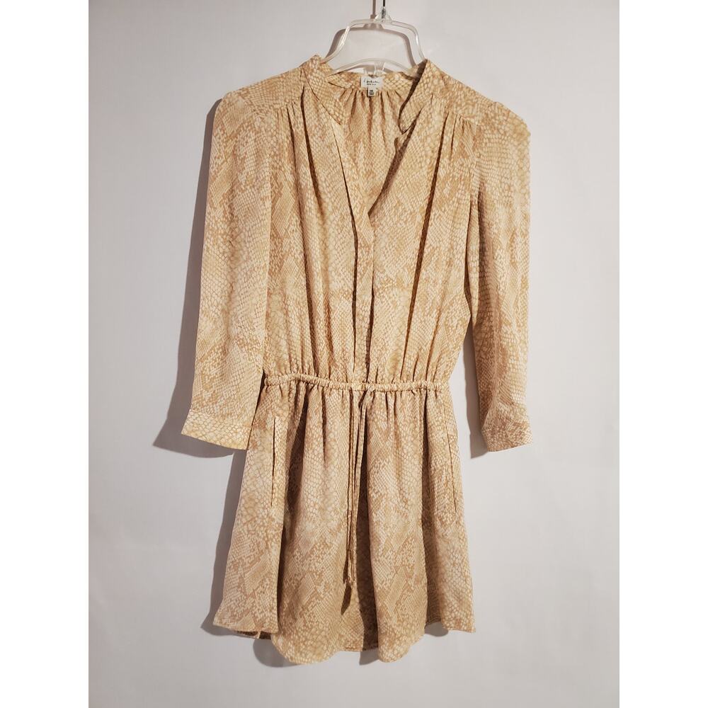 T. Babaton Aritzia Bennett 100% Silk Dress Size XXS Tie Waist Surplice Pockets